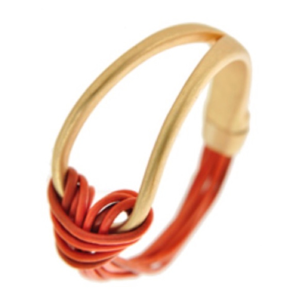Elegant Gold and Red Bracelet